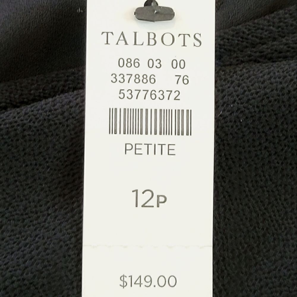 Talbots Black V-neck Cascading Wrap Lined Dress Size 12P - Picture 10 of 11